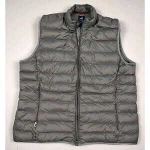 Johnnie-O Vest Mens XL Gray Duck Down Puffer Golf Zip Up